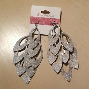 Silver dangle earring